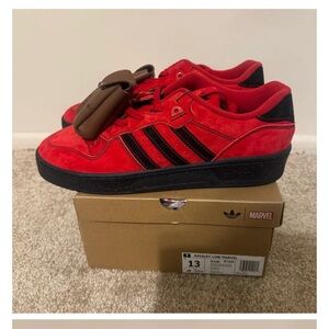 Brand New Mens size 13 ADIDAS DEADPOOL X RIVALRY LOW JR2480 Core Red Black